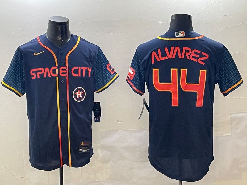 Men Houston Astros #44 Alvarez Blue City Edition Elite 2025 Nike MLB Jersey style 5